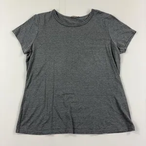 J. McLaughlin T-Shirt Womens Large Gray Crew Neck Short Sleeve Silk Cotton Blend thumbnail 1
