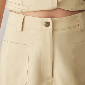 Rihoas Yellow High Waisted Pocket Shorts Size M thumbnail 2