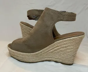 Target - Universal Thread Suede Espadrille Wedge Sandal Heels, Tan, Size 6, EUC thumbnail 5