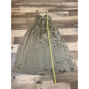 Vestique Satin Maxi Dress Size S Olive Green Keyhole Empire Waist New With Tag thumbnail 6