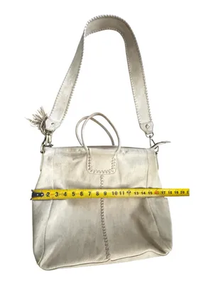 HOBO Cream Leather Tote with Whipstitch Strap and Tassel thumbnail 16