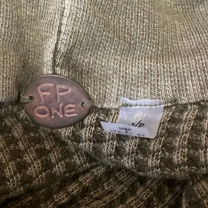 Free People Mason Olive Green Waffle Knit Long Sleeve Full Zip Hoodie Sweater S thumbnail 3