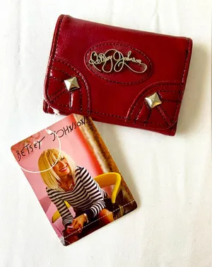 Betsey Johnson red trifold wallet RARE thumbnail 1