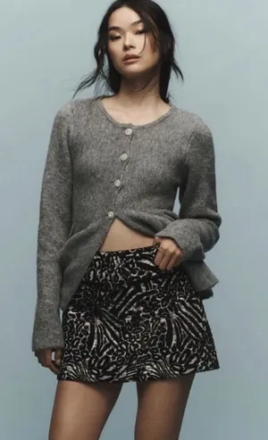 Maeve NWT Anthropologie Belted Micro Mini Skirt Sz S Animal Print Jacquard Low Rise thumbnail 1