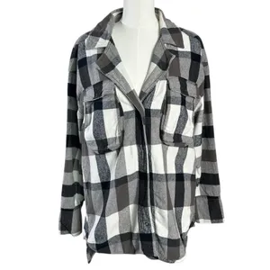 We The Free Free People Izzie Plaid Oversized Cargo Shirt Jacket Shacket Large Grunge 90s thumbnail 7