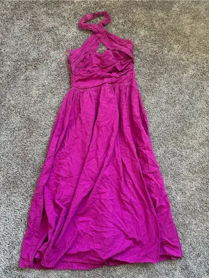 Astr Fuchsia Halter Midi Dress thumbnail 2