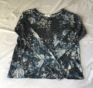 Aeropostale Blue Floral Print Long Sleeve Shirt thumbnail 1
