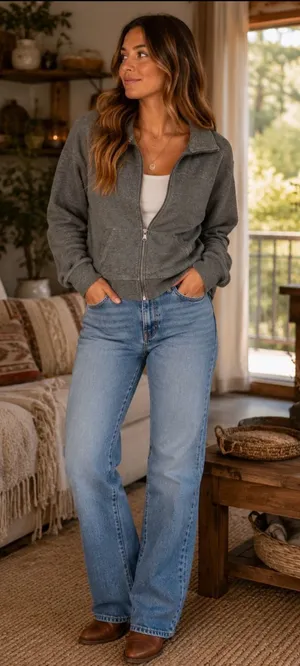 Lauren Ralph Lauren Gray Zip-Up Jacket thumbnail 1