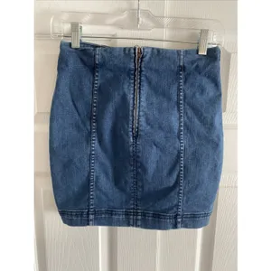 Free People Modern Femme Denim Mini Skirt Womens Size‎ 2 Blue Boho Y2K Cotton thumbnail 3