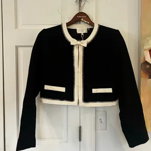 NWT NEW Loveshack Fancy Ralphette Embellished Bow Jacket 12 Black $595 thumbnail 3
