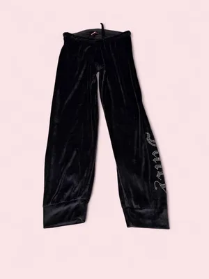 Juicy Couture Black Velour Rhinestone Logo Track Set thumbnail 4