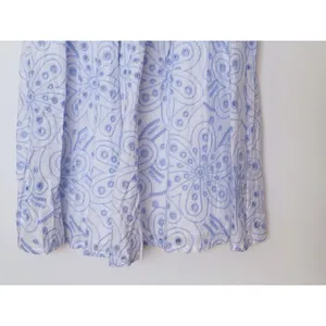 Lulus Floral Eyelet Embroidered Midi Dress Small White Blue Preppy Party Greece thumbnail 8