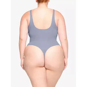 SKIMS Fits Everybody Square Neck Bodysuit in Slate Size 2X thumbnail 3