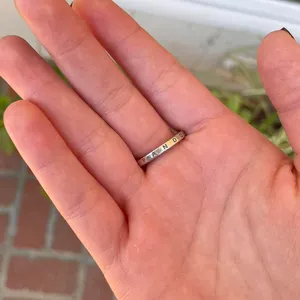 Pandora diamond heart Sterling silver band / size 8 / missing a small diamond thumbnail 4