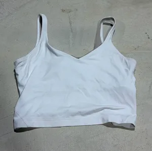 Lululemon White Women's V-Neck align Crop tank Top 8 thumbnail 1