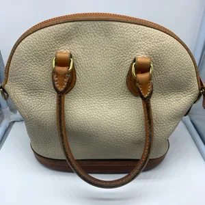 DOONEY And BOURKE white pebbled leather vintage tote bag thumbnail 2