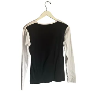 Lauren‎ Ralph Lauren Vintage Y2K Colorblock Shirt Long Sleeve Black White Small thumbnail 3