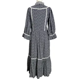 Free People Prairie Cottage Meadows Amaryllis Floral Print Maxi Dress Size 12 thumbnail 5