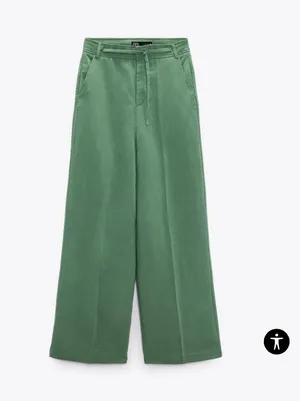 Linen Green Trousers thumbnail 1
