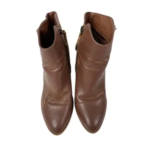 Mia Patton Women's Brown Faux Leather Pointed Toe Block Heel Ankle Booties 7.5 thumbnail 2