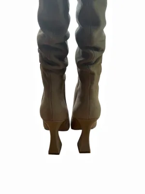 Vince Camuto Womens Taupe Suede Slouchy Pointed Toe High Heel Boots Size 5.5M thumbnail 4