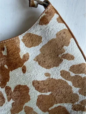 Urban Outfitters Brown and White Cow Print Shoulder Bag thumbnail 3