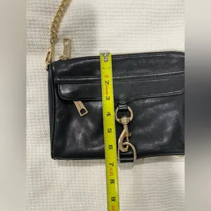 Rebecca Minkoff Mini M.A.C Leather Crossbody Bag Black/Light Gold thumbnail 12