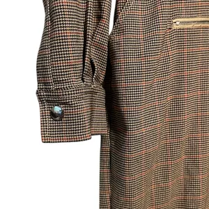 WEWOREWHAT Houndstooth Jumpsuit Women's M/M Long Sleeve Zip Front‎ Pockets thumbnail 5