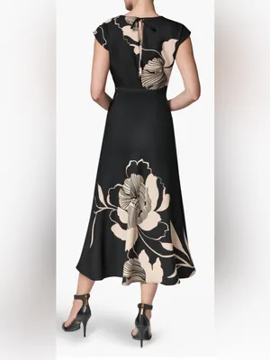 NEW Donna Karan New York Floral Print Midi Dress sz 8 thumbnail 2