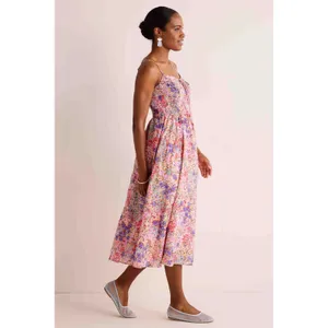 NWT Avara Just Me Iris Floral Embroidered Midi Dress Medium Smocked Cottage Boho thumbnail 12