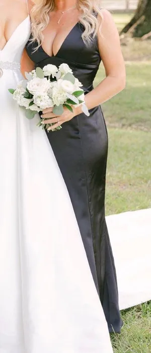 Amsale Bella Bridesmaids Black Formal Dress thumbnail 1