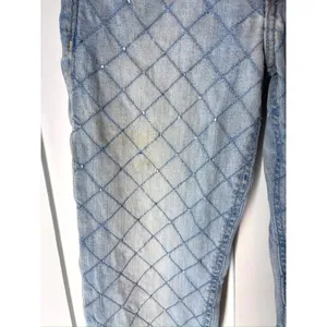 Hollister Diamond Quilted Rhinestone Jeans Size 3R Light Wash Indie Sleaze Y2K thumbnail 2