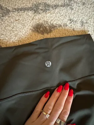 Olive Green Lululemon Leggings 25” Size 2 thumbnail 3