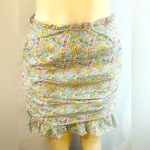 FOR LOVE & LEMONS RALEIGH FLOWER PRINT SHIRRED SKIRT SizE M thumbnail 8
