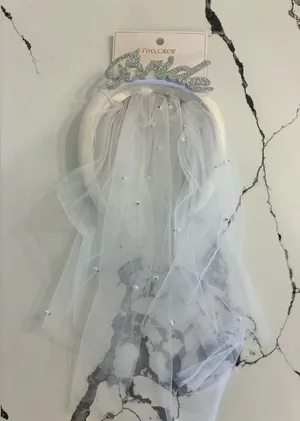 Bridal White and Silver Hair Accessory White thumbnail 1
