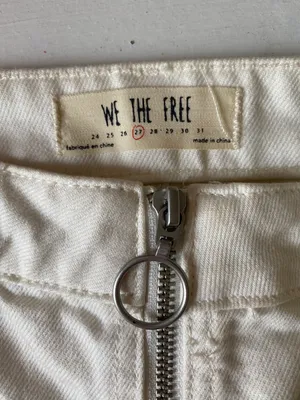 Free People White Jean Skirt thumbnail 2