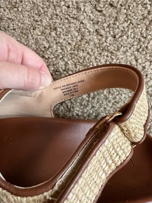 LOFT Tan Woven Dual-Buckle Sandals with Brown Footbed thumbnail 8