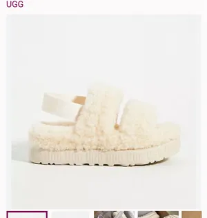 Cream Sherpa Ugg Strapped Sandals thumbnail 2
