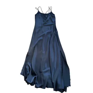Vintage 90s Maxi Length Black Satin Backless Slip Dress Minimalist thumbnail 4