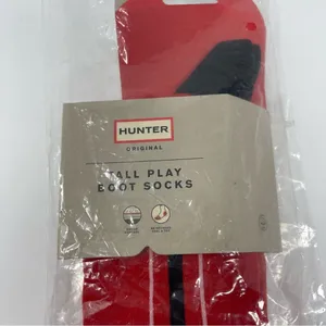 New Hunter tall play boot knit red socks sz S/M thumbnail 2