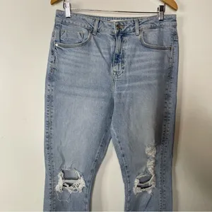 Zara Jeans‎ Distressed Straight Leg Jeans Size 30 thumbnail 3