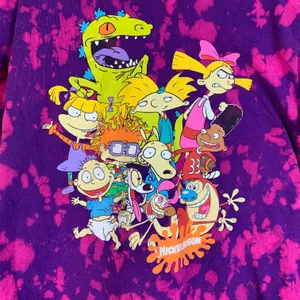Nickelodeon Rugrats/Hey Arnold tie dye graphic tshirt size M purple thumbnail 3