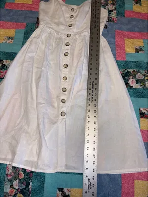 Reformation Velma $198 100% Linen Small White Button-Front Midi Dress Straps thumbnail 8