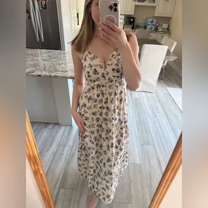 Bailey Blue Cream Blue Floral Midi Dress Size XL thumbnail 3