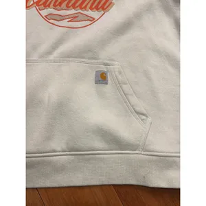 Carhartt Hoodie White Relaxed Fit Graphic Mountain Logo Sweatshirt Size L(12-14) thumbnail 3