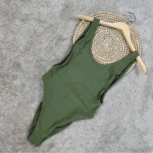 Aerie Women’s Shine Birthday Super Scoop Cheekiest One Piece Swimsuit in Green S thumbnail 4