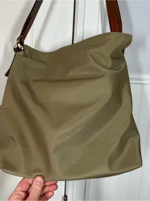 Dooney and Bourke Taupe Khaki Olive Wayfarer Sac Hobo Bag &‎ Matching Pouch thumbnail 3