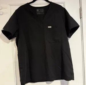 FIGS Catarina One Pocket Scrub Top Black Women's Size Large Technical Collection thumbnail 1