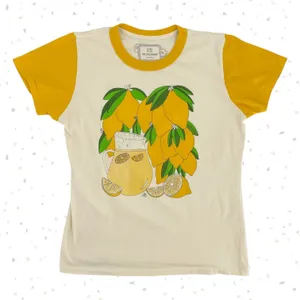 Big Bud Press Lemon Yellow Short Sleeve Lemonade Ringer Tee Anniversary Size M thumbnail 1