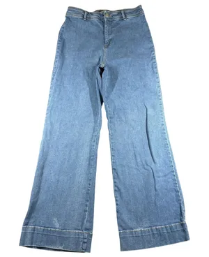 Avec Les Filles Wide Leg Jeans Womens 30 Blue Med Wash High Rise Stretch Denim thumbnail 1